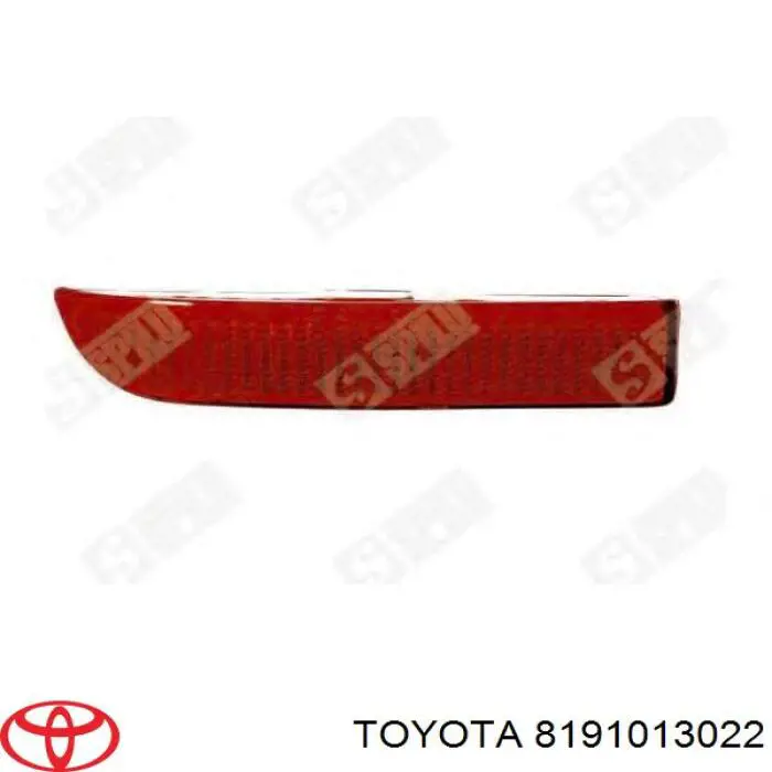 8191013022 Toyota катафот (відбивач заднього бампера, правий)