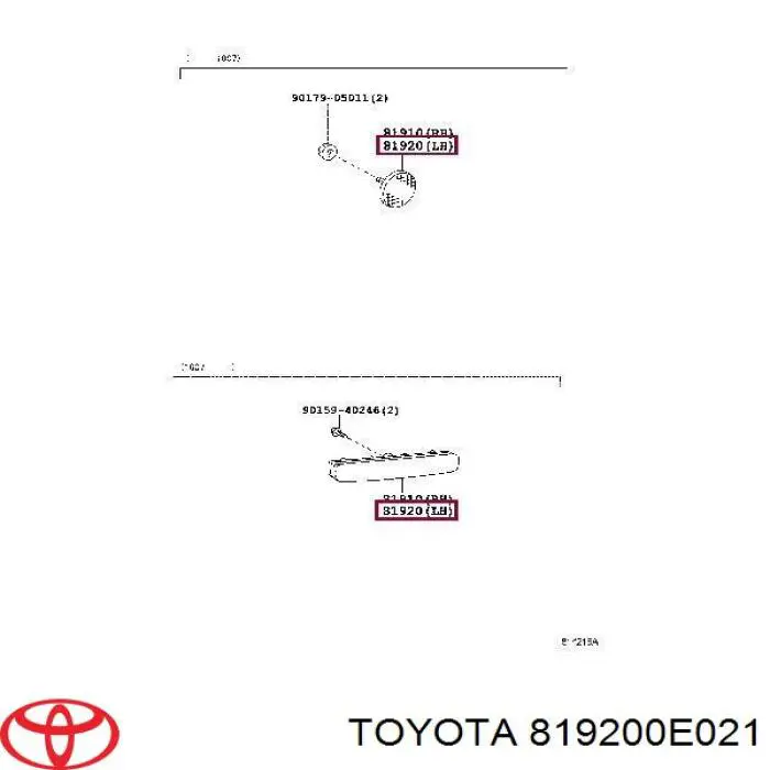 Лівий катафот заднього бампера Toyota 819200E021 ціна, від  USD