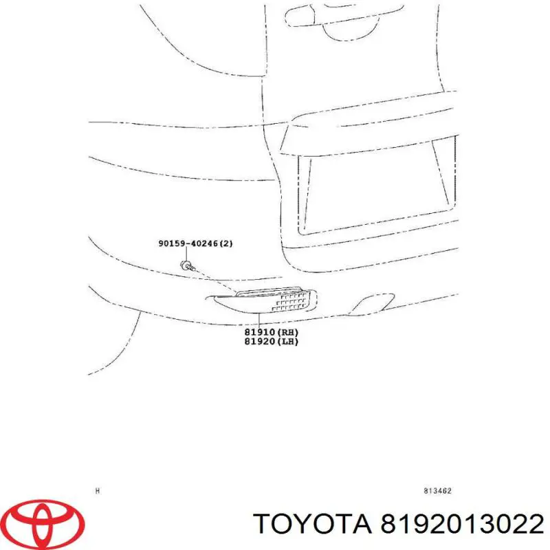 8192013022 Toyota катафот (відбивач заднього бампера, лівий)