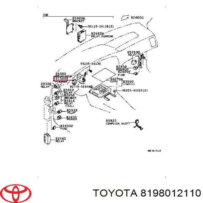 Купити 8198012070 Toyota Реле поворотів