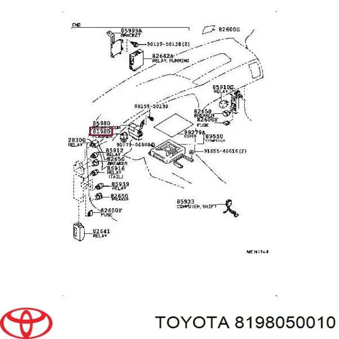  Toyota 8198050010 ціна, від 12.67 USD