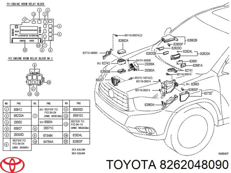 8262048090 Toyota Реле запобіжників