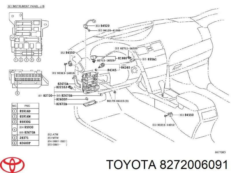 Коробка запобіжників Toyota 8272006091 ціна, від 107.68 USD