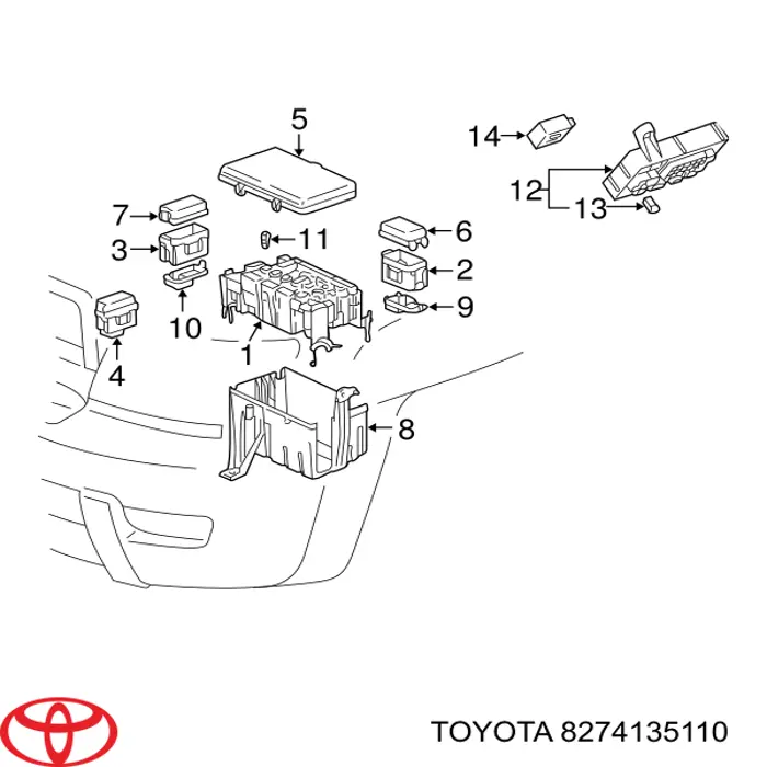 Блок реле Toyota 8274135110 ціна, від 54.14 USD