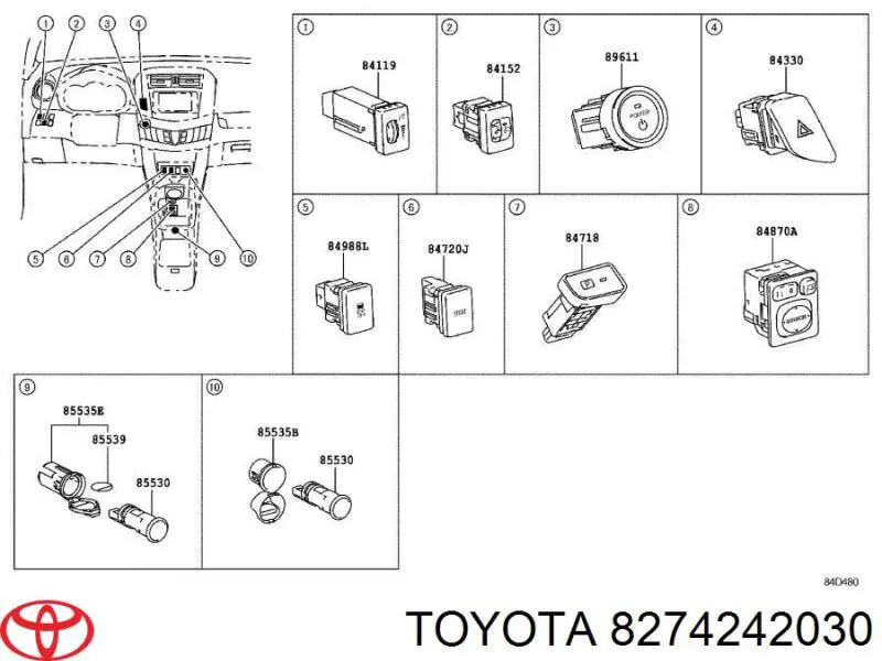  Toyota 8274242030 ціна, від 25.34 USD