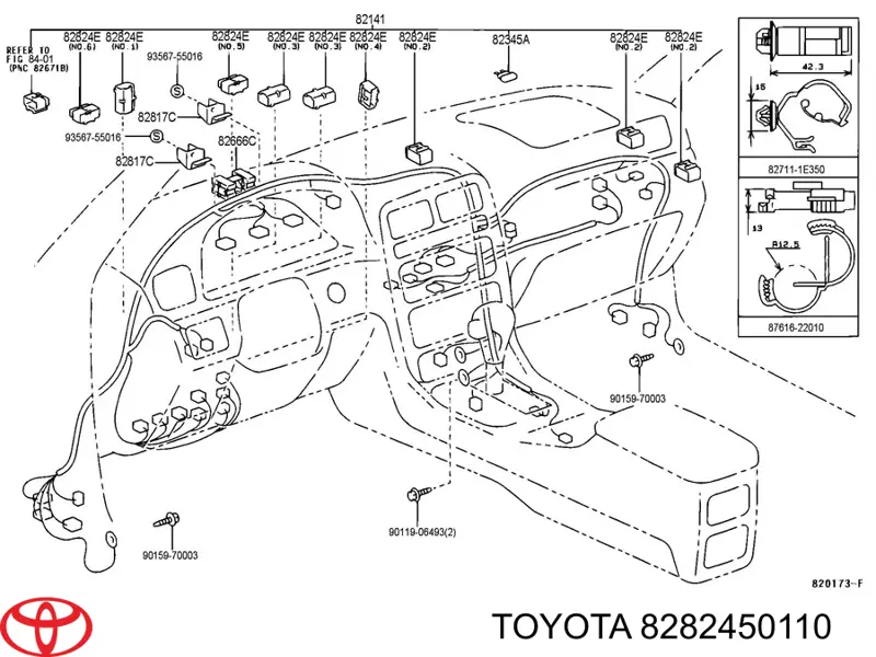  Toyota 8282450110 ціна, від 31.67 USD