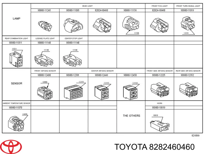 Роз'єм (фішка) протитуманної фари Toyota 8282460460 ціна, від 8.01 USD