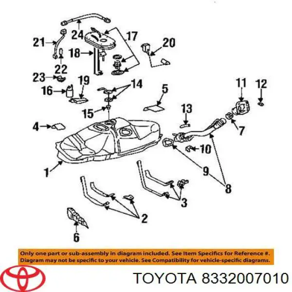 Купити 8332007010 Toyota Датчик рівня палива в бензобаку