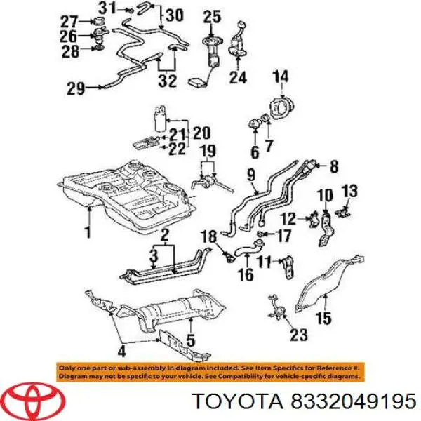 Датчик рівня палива в баку 8332049195 Toyota