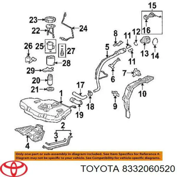  Датчик рівня палива Toyota Land Cruiser 
