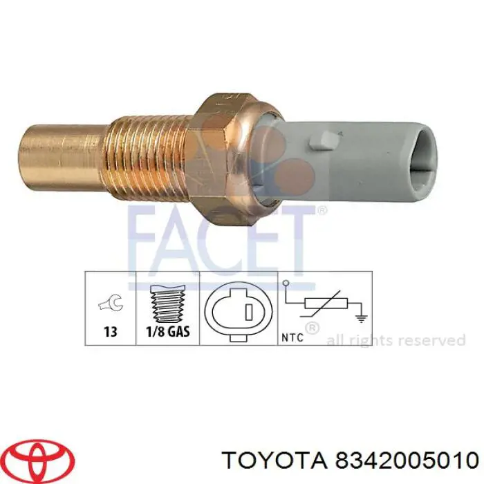 Термодатчик охолоджуючої рідини Toyota 8342005010 ціна, від 6.22 USD