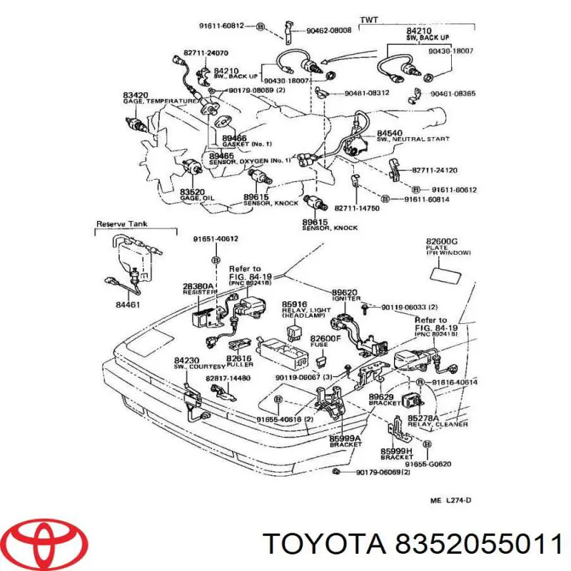 8352055011 Toyota датчик тиску масла