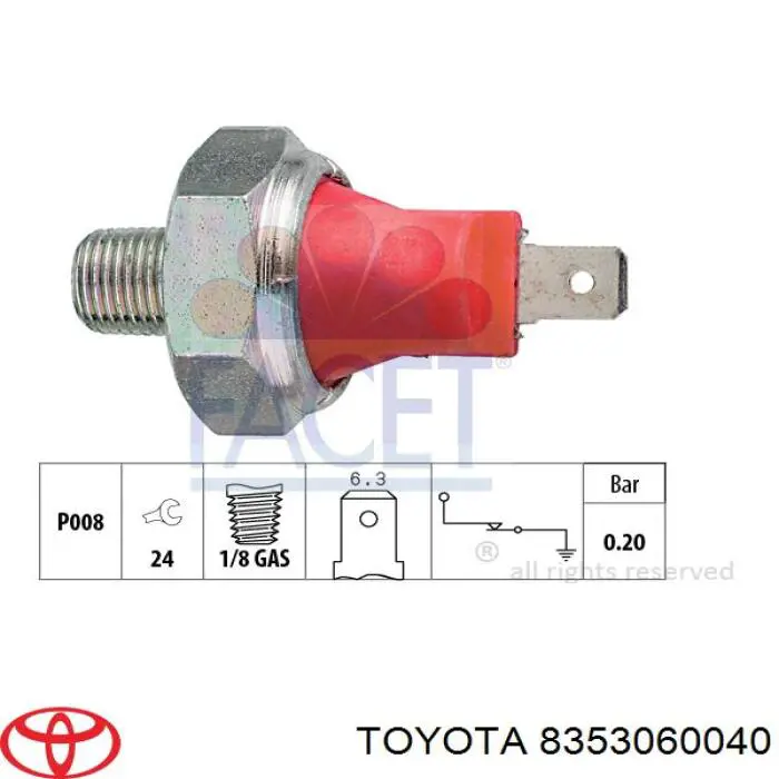 8353060040 Toyota датчик тиску масла