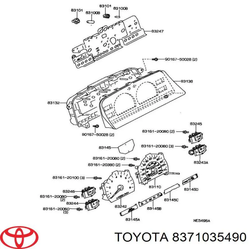 Тросик спідометра на Toyota 4 Runner  N130
