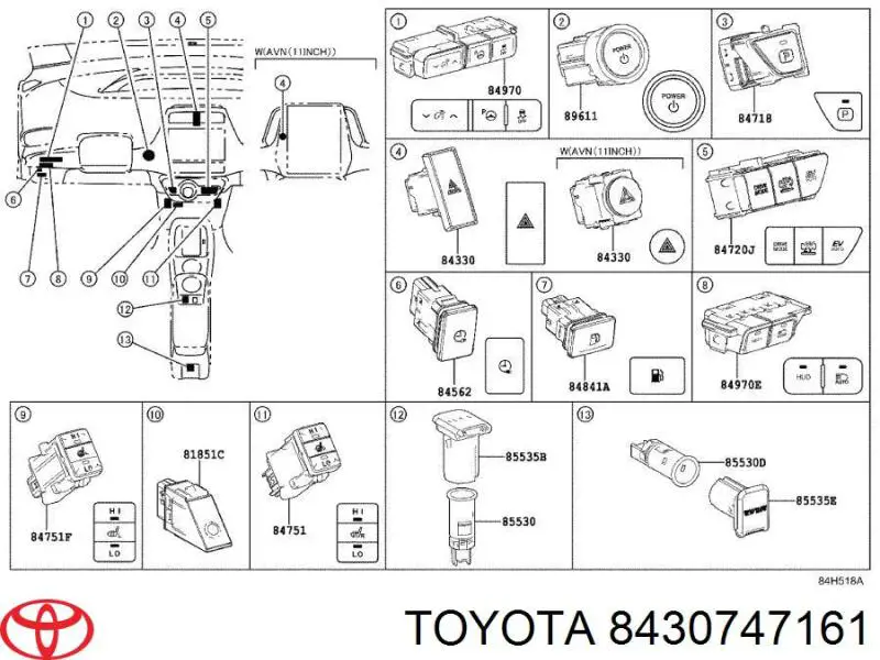 Шлейф керма Toyota 8430747161 ціна, від 123.20 USD