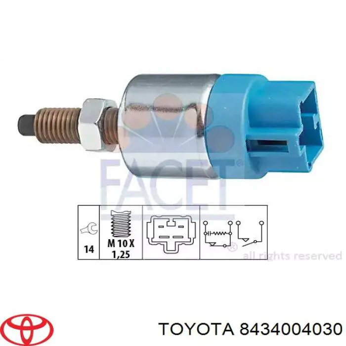 Кнопка стоп-сигналу Toyota 8434004030 ціна, від 8.87 USD