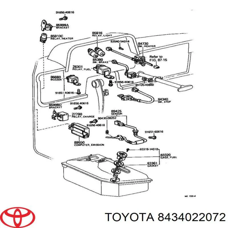 Кнопка стоп-сигналу Toyota 8434022072 ціна, від 21.12 USD