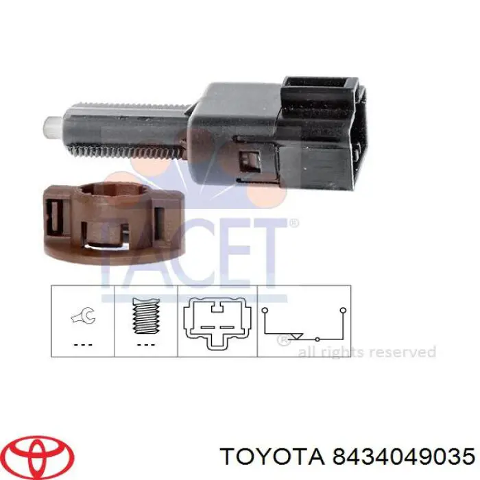 Кнопка стоп-сигналу Toyota 8434049035 ціна, від 10.17 USD