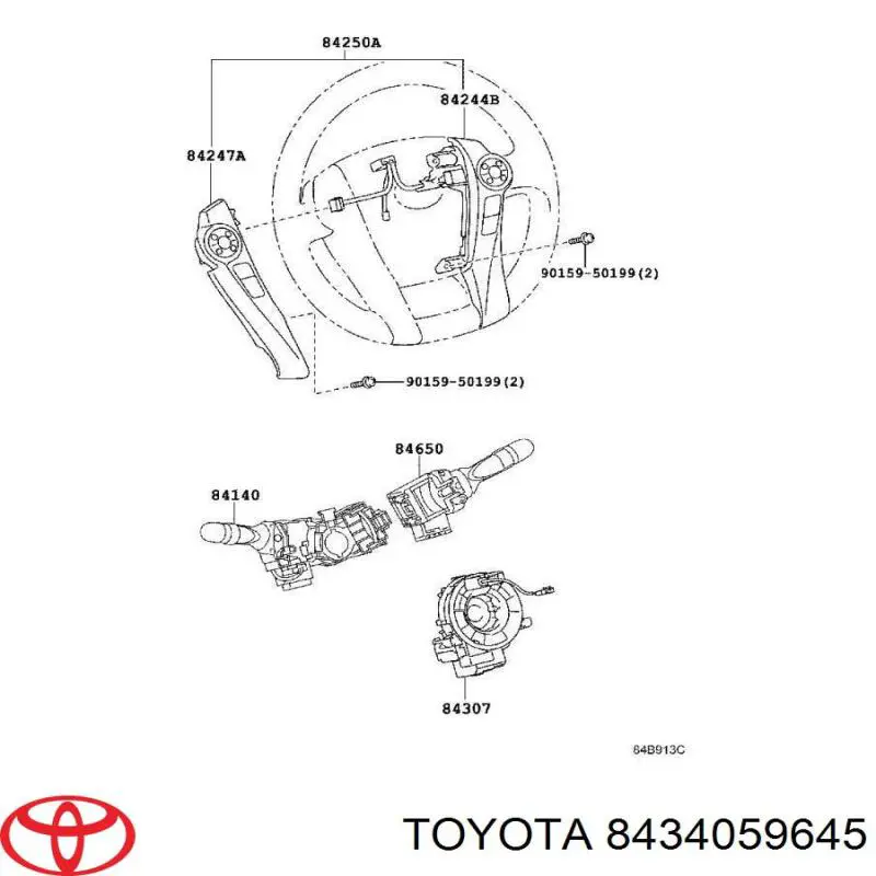 Кнопка стоп-сигналу Toyota 8434059645 ціна, від 63.98 USD
