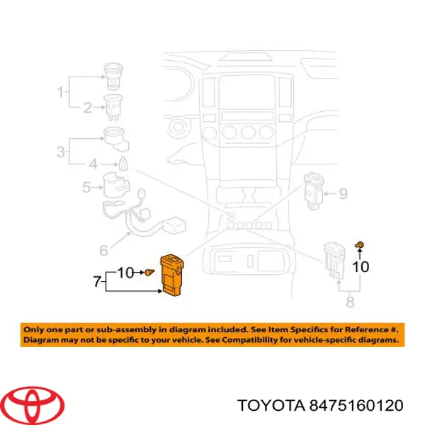 8475160120 Toyota Кнопка вкл.обогрева сидіння