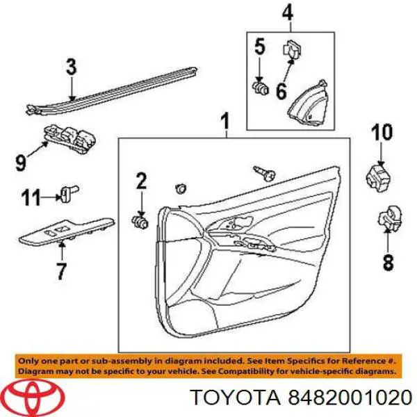 Кнопковий блок керування склопідіймачами центральної консолі Toyota 8482001020 ціна, від 36.47 USD