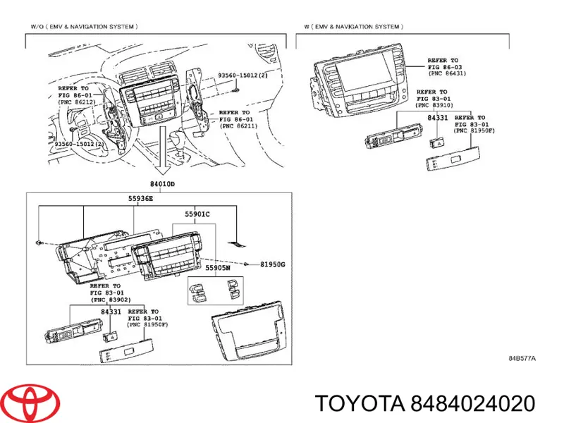 8484024020 Toyota Кнопка салону приводу замка 3/5 дверей (ляди) / кришки багажника