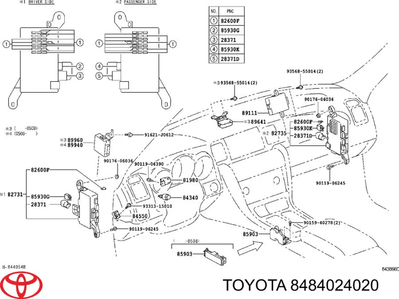 Кнопка салону приводу замка 3/5 двері (ляди)/кришки багажнику Toyota 8484024020 ціна, від 3.39 USD