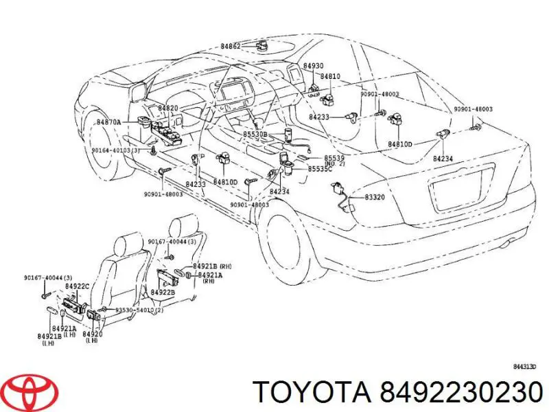 Блок кнопок механізму регулювання сидінь, лівий Toyota 8492230230 ціна, від 127.26 USD