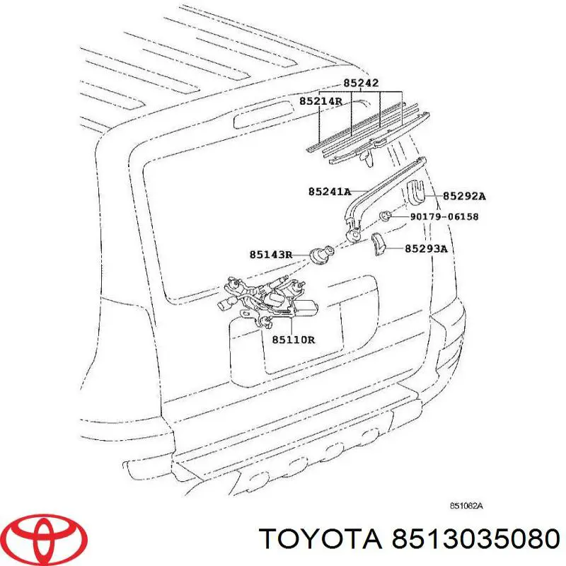  Двигун склоочисника заднього скла Toyota 4Runner 