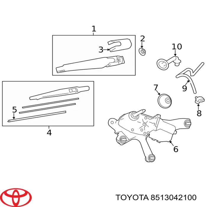 8513042100 Toyota Моторчик заднього двірника