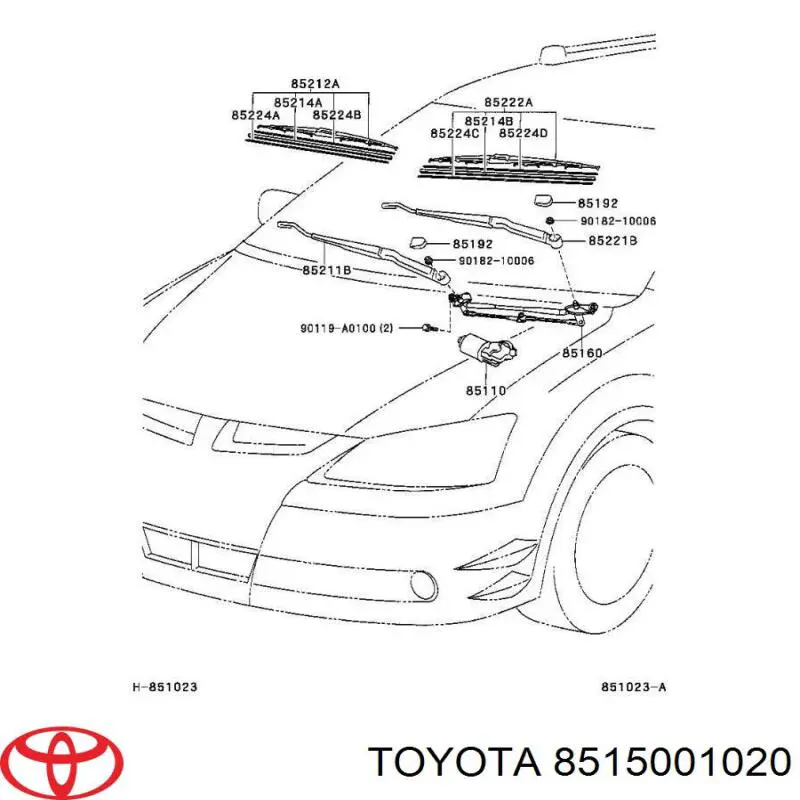 Трапеція двірників 8515001020 Toyota