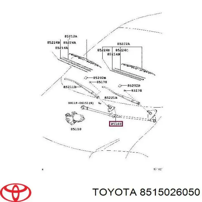 Трапеція склоочисника на Toyota Hiace (H1, H2)