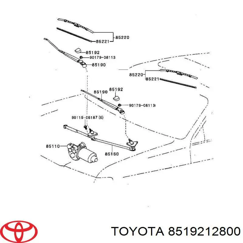 Заглушка гайки кріплення повідка переднього двірника Toyota 8519212800 ціна, від 1.89 USD