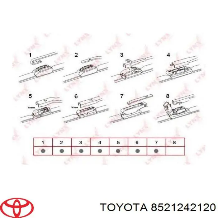Щітка-двірник лобового скла, пасажирська Toyota 8521242120 ціна, від 10.39 USD