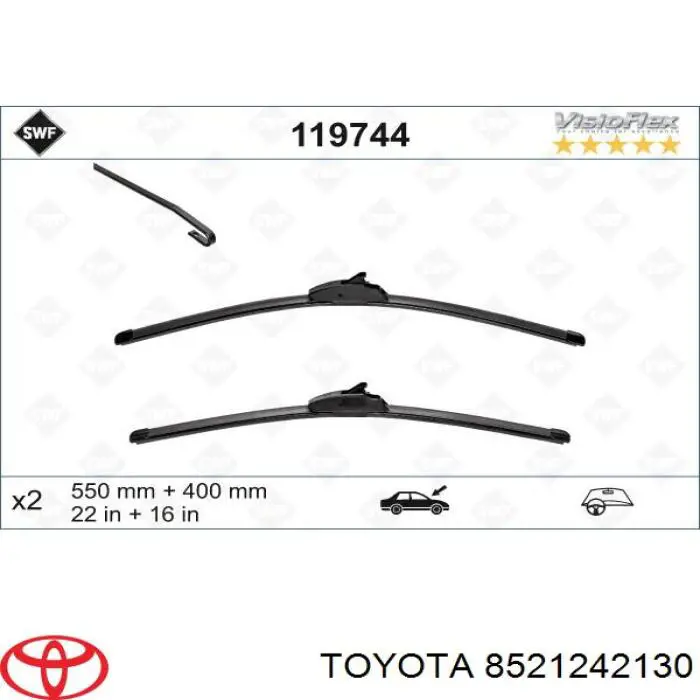 8521242130 Toyota щітка-двірник лобового скла, пасажирська