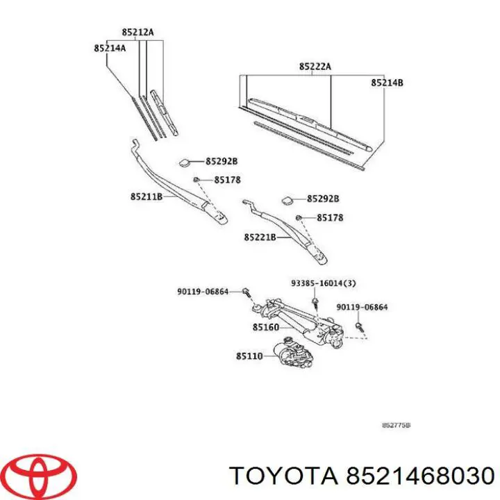 Гумка склоочисника пасажирська Toyota Corolla (E15) (Тойота Королла)