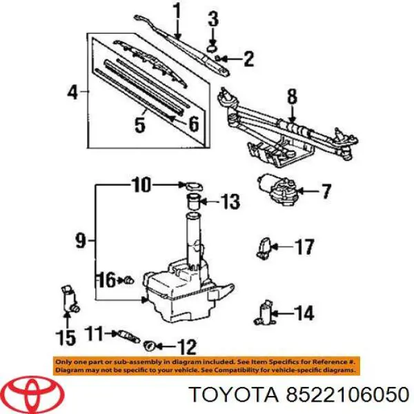 8522106050 Toyota Ричаг двірника