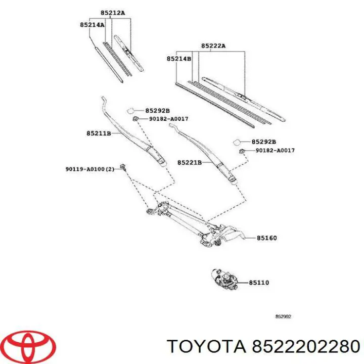 Щітка-двірник лобового скла, водійська Toyota Corolla (E17) (Тойота Королла)