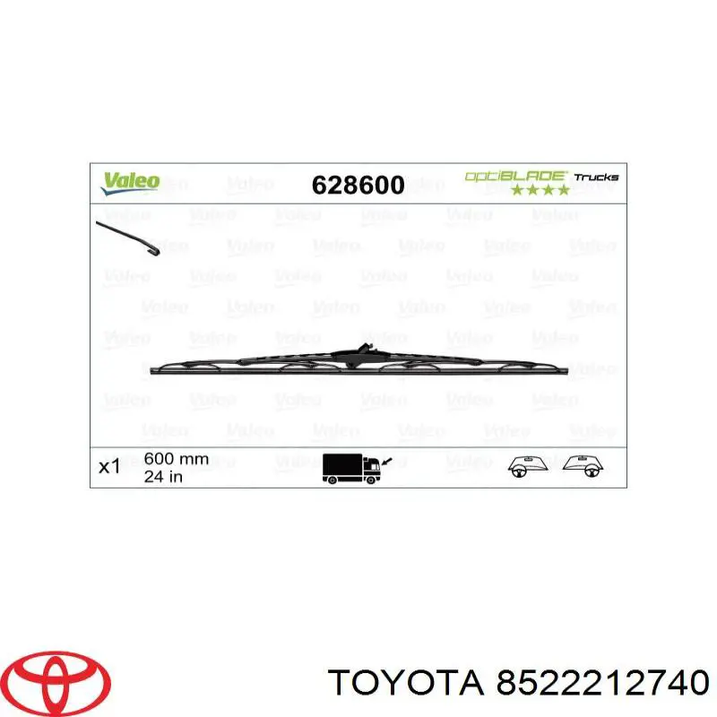 Щітка-двірник лобового скла, водійська 8522212740 Toyota