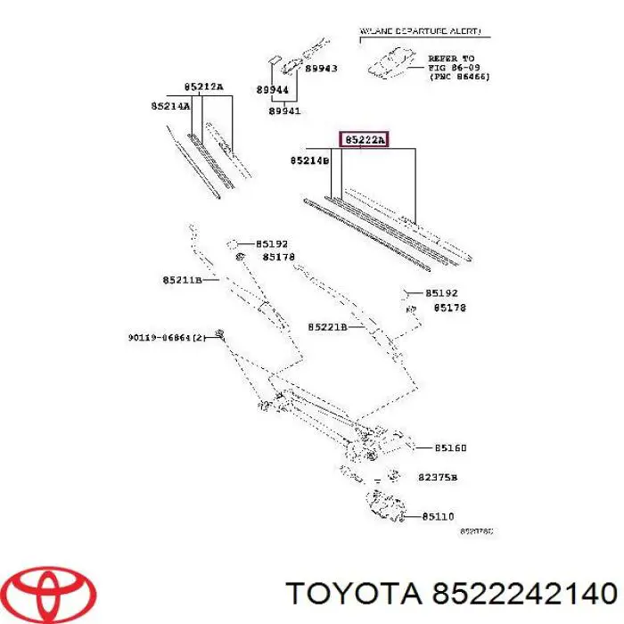 8522242140 Toyota гумка склоочисника водійська