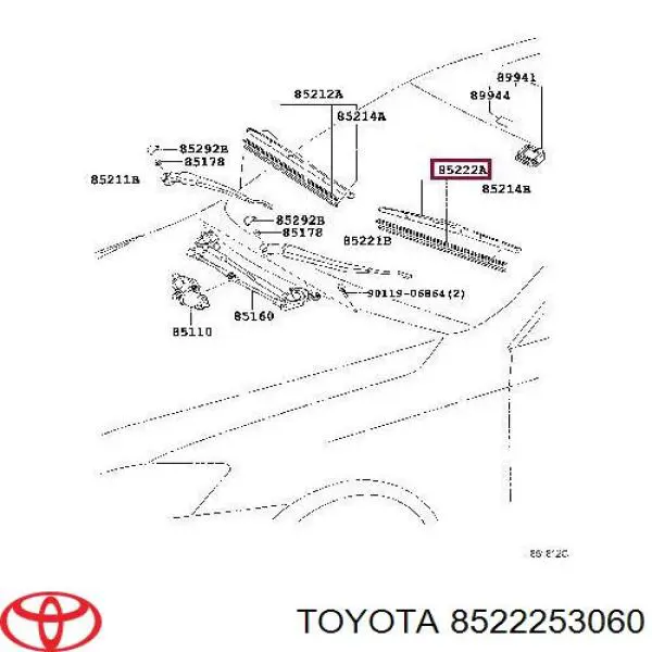 Щітка-двірник заднього скла Toyota Land Cruiser PRADO (J150) (Тойота Ленд крузер)