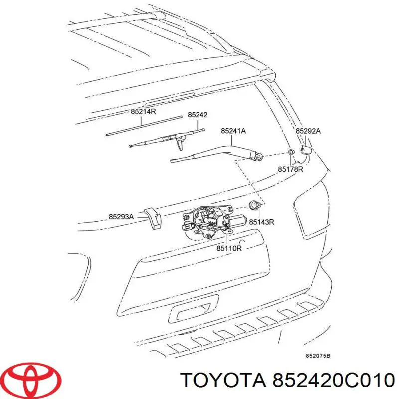 Щітка-двірник заднього скла Toyota Sequoia (K6) (Тойота Секвойя)