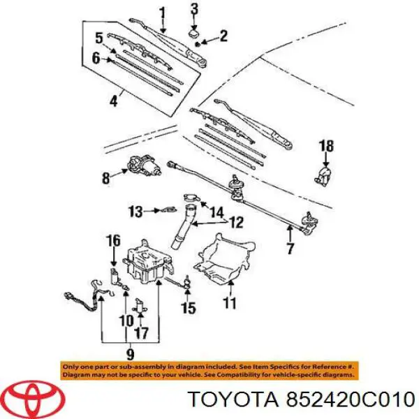 Купити Задня щітка Toyota Sequoia  K6