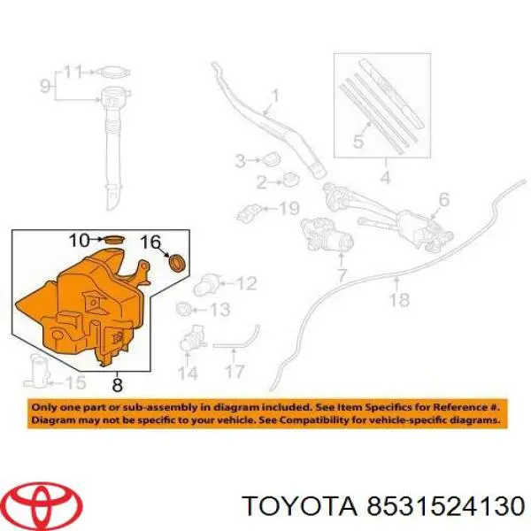 8531524130 Toyota Бачок склоомивача