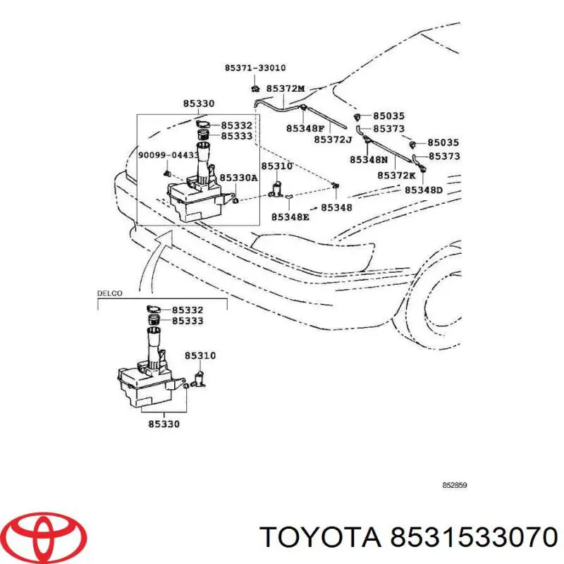 Бачок омивача лобового скла Toyota Camry III седан (V10) (1991 - 1996) ціна, від 172.61 USD