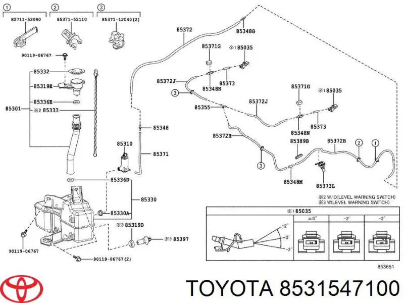 8531547100 Toyota Бачок склоомивача