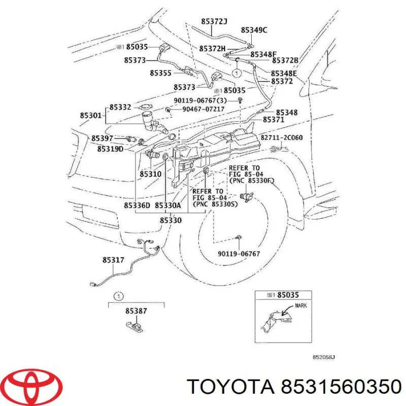 8531560350 Toyota Бачок склоомивача