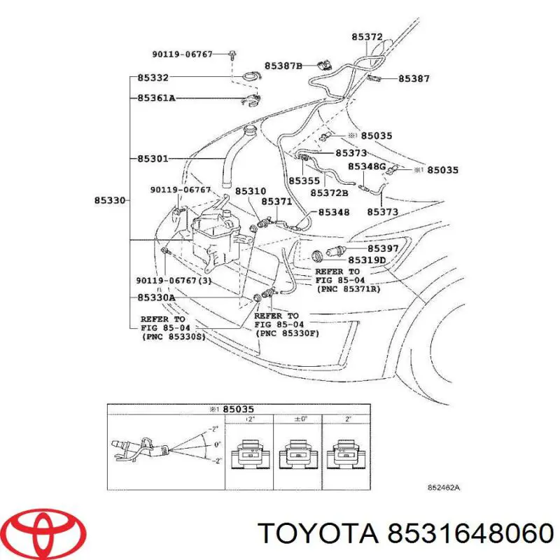 Кришка бачка омивача Toyota 8531648060 ціна, від 2.55 USD