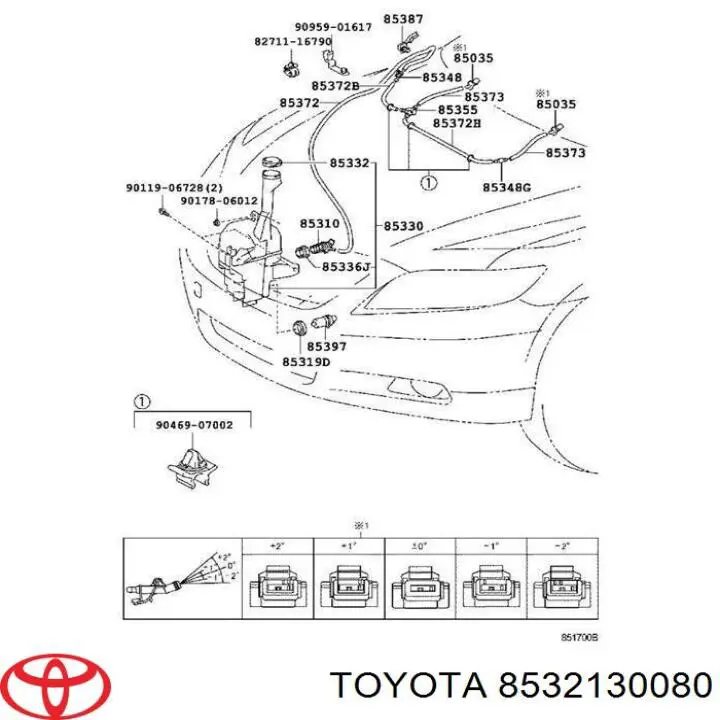 Трійник системи склоомивача Toyota 8532130080 ціна, від 2.87 USD