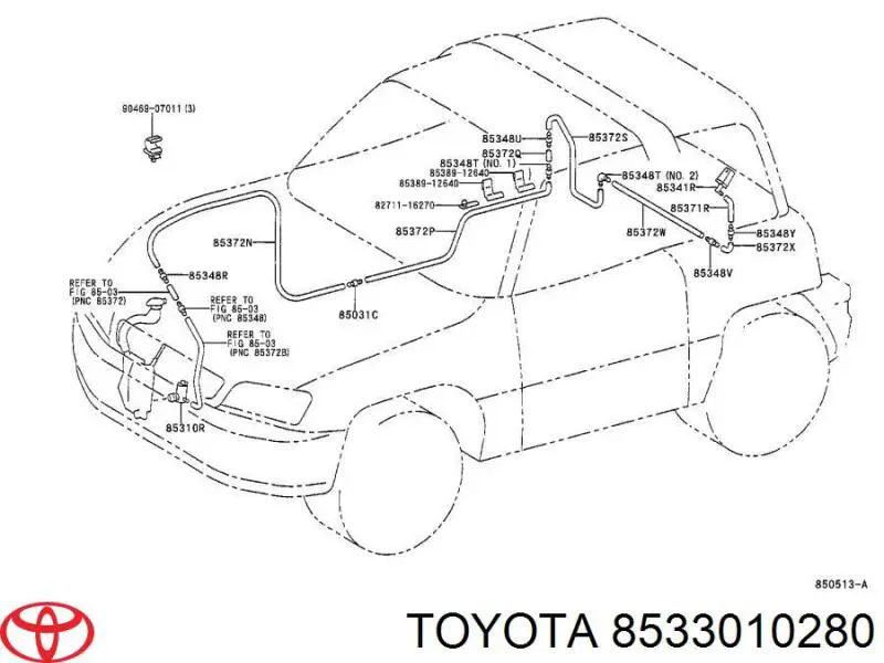 Купити 8533010280 Toyota Мотор омивача лобового скла